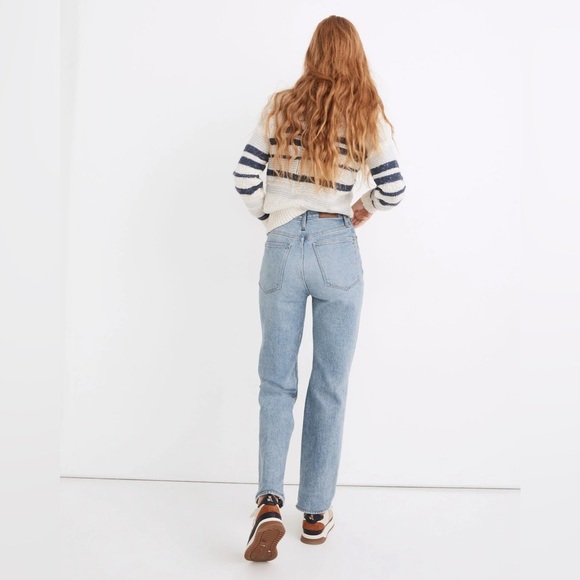 Madewell Perfect Vintage Straight High Rise Distressed Denim Blue Jeans- Size 25 - Picture 3 of 9